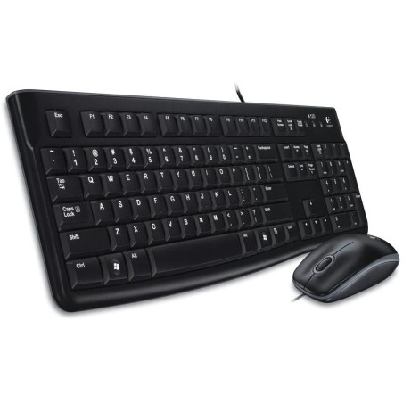 Logitech set MK120/ Drátová klávesnice + myš/ USB/ CZ/SK/ černý