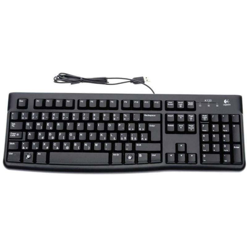 Logitech klávesnice K120/ Drátová/ USB/ CZ/ Černá