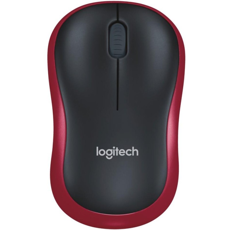 Logitech myš M185/ Bezdrátová/ Optická/ 1000dpi/ USB přijímač/ červená