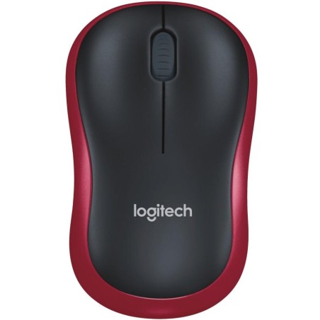 Logitech myš M185/ Bezdrátová/ Optická/ 1000dpi/ USB přijímač/ červená