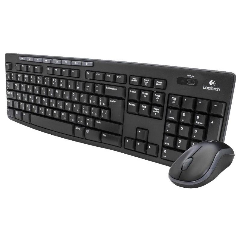 Logitech set MK270/ Bezdrátová klávesnice + myš/ 2.4GHz/ USB přijímač/ CZ/ černý