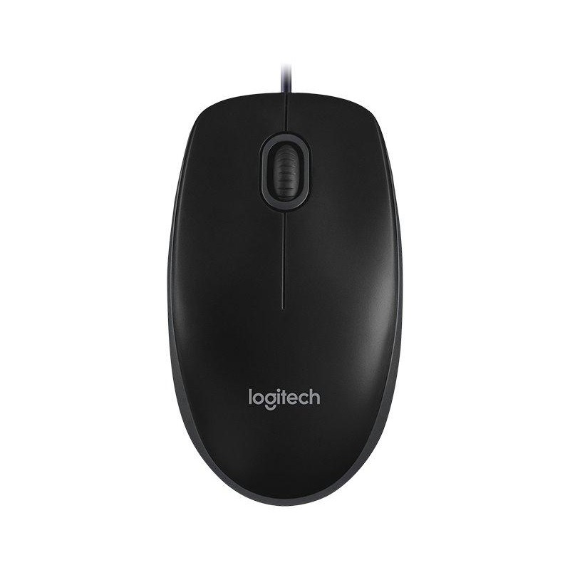 Logitech myš B100/ Drátová/ Optická/ 800dpi/ USB/ černá