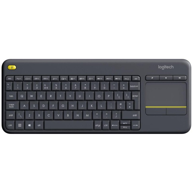 Logitech klávesnice K400 Plus/ Bezdrátová/ 2.4GHz/ Touchpad/ USB přijímač/ CZ/ Černá