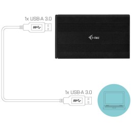 I-tec externí box pro HDD ADVANCE MySafe AluBasic/ 2,5" SATA/ SSD/ USB 3.0/ černý
