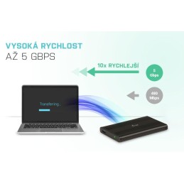 I-tec externí box pro HDD ADVANCE MySafe AluBasic/ 2,5" SATA/ SSD/ USB 3.0/ černý