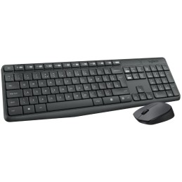 Logitech set MK235/ Bezdrátová klávesnice + myš/ 2.4GHz/ USB přijímač/ CZ/ šedý