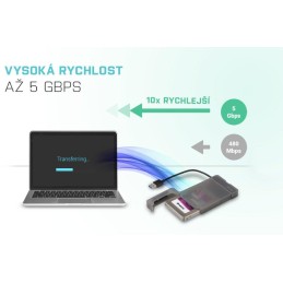 I-tec externí box pro HDD ADVANCE MySafe Easy/ 2,5" SATA/ SSD/ USB 3.0/ černý