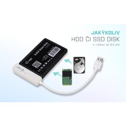 I-tec externí box pro HDD ADVANCE MySafe Easy/ 2,5" SATA/ SSD/ USB 3.0/ bílý