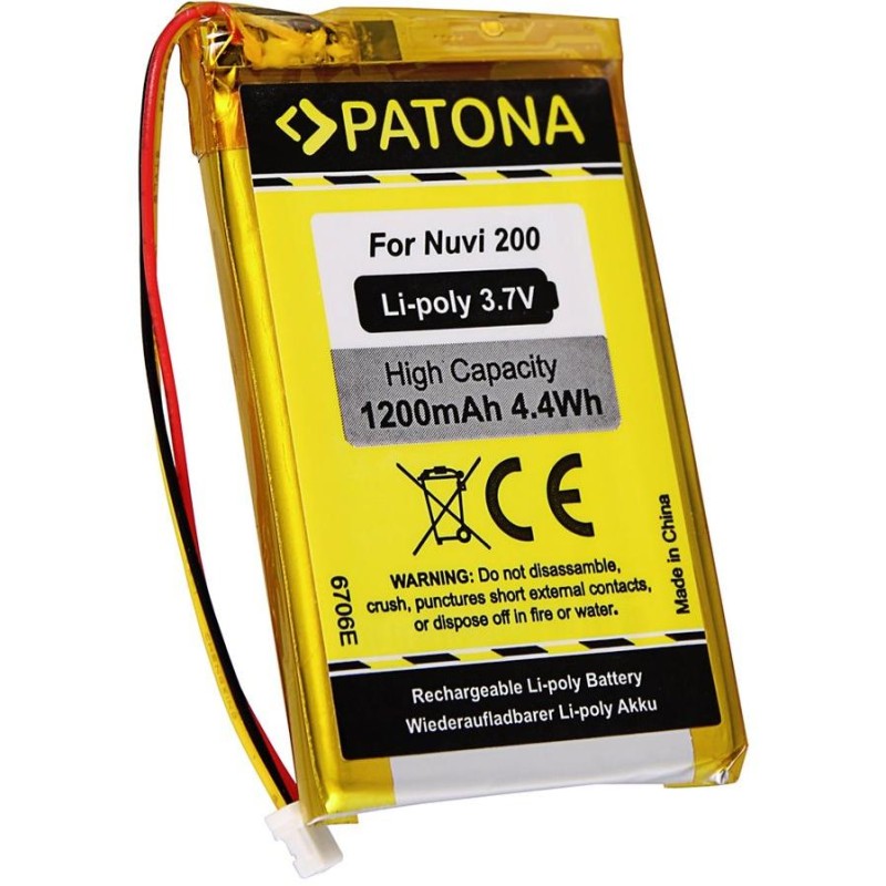 PATONA baterie pro GPS Garmin Nuvi 200 1200mAh Li-Pol 3,7V Nuvi 250