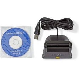 NEDIS čtečka čipových karet CRDRU2SM3BK/ Smart Card ID-1/ eObčanka/ standardní biometrické čipy/ USB 2.0/ černá