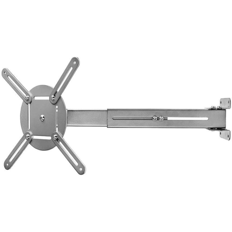 NEDIS nástěnný držák pro projektor/ Full motion/ nosnost 10 kg/ otáčení 360°/ 4 ramena/ ocel/ šedý