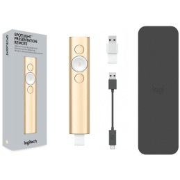 Logitech prezentér SPOTLIGHT/ bezdrátový/ Bluetooth/ zlatá