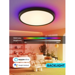 IMMAX NEO LITE TUDO SMART stropní svítidlo RGB podsvícení 60cm 65W s podporou BEACON, Wi-Fi, TUYA, černé
