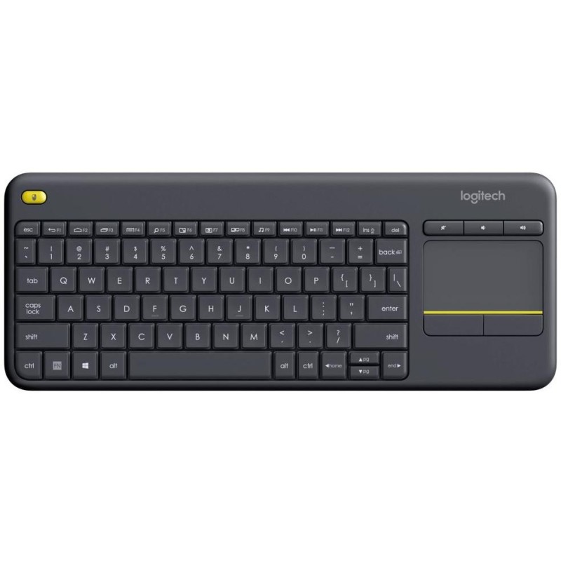 Logitech klávesnice Touch K400 Plus / Bezdrátová/ 2.4GHz/ Touchpad/ USB přijímač/ UK/ Černá