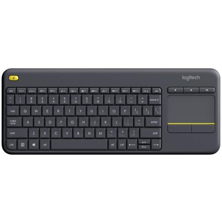 Logitech klávesnice Touch K400 Plus / Bezdrátová/ 2.4GHz/ Touchpad/ USB přijímač/ UK/ Černá