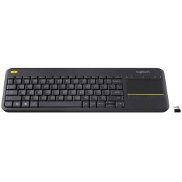 Logitech klávesnice Touch K400 Plus / Bezdrátová/ 2.4GHz/ Touchpad/ USB přijímač/ UK/ Černá