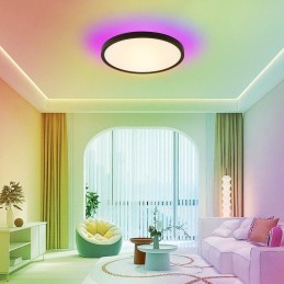 IMMAX NEO LITE TUDO SMART stropní svítidlo RGB podsvícení 60cm 65W s podporou BEACON, Wi-Fi, TUYA, černé