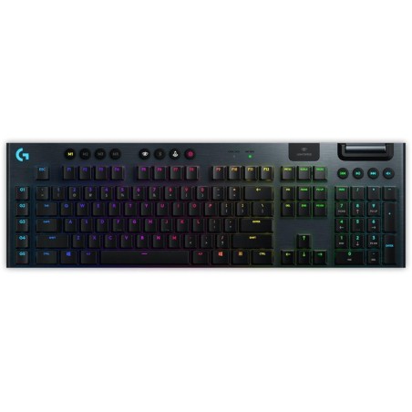 Logitech herní klávesnice G915 LIGHTSYNC RGB/ mechanická/ bezdrátová/ GL taktilní/ USB/ US layout/ Carbon