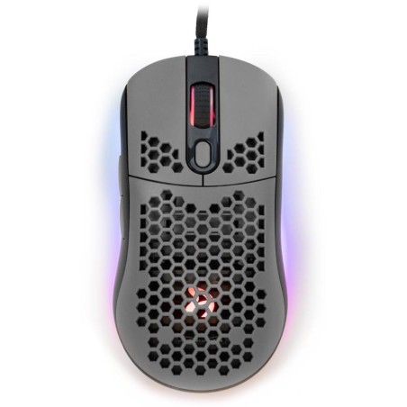 AROZZI herní myš FAVO Ultra Light Black-Grey/ drátová/ 16.000 dpi/ USB/ 7 tlačítek/ RGB/ černošedá