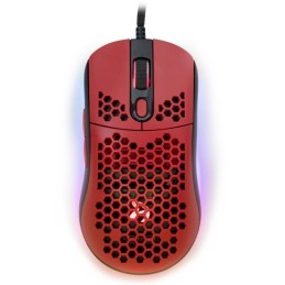 AROZZI herní myš FAVO Ultra Light Black-Red/ drátová/ 16.000 dpi/ USB/ 7 tlačítek/ RGB/ černočervená