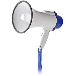 NEDIS megafon/ rozsah 250m/ hlasitost 115dB/ vestavěný mikrofon/ vestavěná siréna/ funkce nahrávání/ bílo-modrý