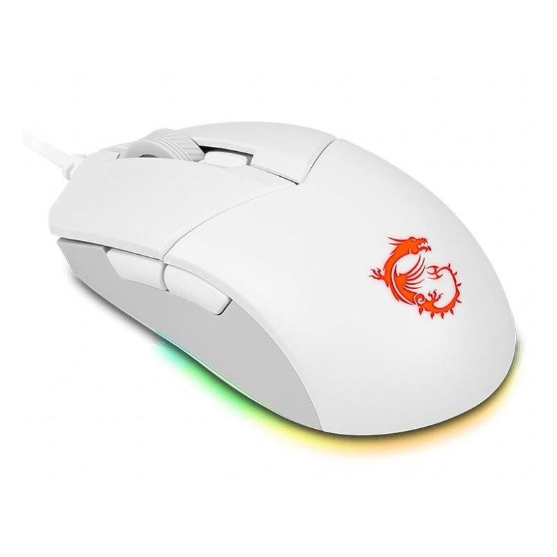 MSI herní myš CLUTCH GM11 WHITE Gaming/ 5.000 dpi/ RGB Lighting/ 6 tlačítek/ USB