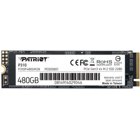 PATRIOT P310 480GB SSD / Interní / M.2 PCIe Gen3 x4 NVMe 1.3 / 2280