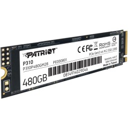 PATRIOT P310 480GB SSD / Interní / M.2 PCIe Gen3 x4 NVMe 1.3 / 2280