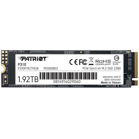 PATRIOT P310 1,92TB SSD / Interní / M.2 PCIe Gen3 x4 NVMe 1.3 / 2280