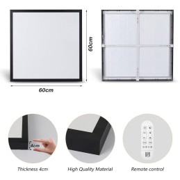 IMMAX NEO LITE FRAME SMART stropní svítidlo 60x60cm, IP44, CCT,  s podporou BEACON, Wi-Fi, TUYA, černé