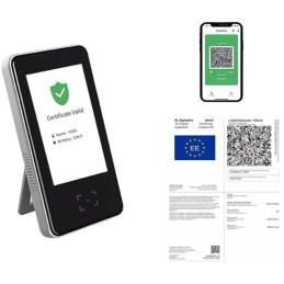 XtendLan samoobslužná čtečka QR kódů (Covid Green Pass, atd.), online ověření, WiFi a LAN, releový výstup