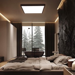 IMMAX NEO LITE FRAME SMART stropní svítidlo 60x60cm, IP44, CCT,  s podporou BEACON, Wi-Fi, TUYA, černé