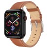 Pasek Swissten do zegarka Apple Watch skórzany 42 / 44 / 45 / 49 mm brązowy (srebrna klamra i srebrna szlufka)