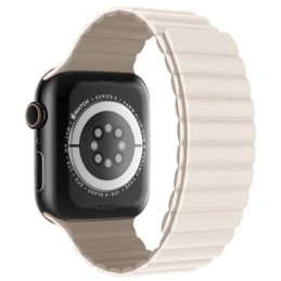 Swissten řemínek pro apple watch silikonový - magnetic 38 / 40 / 41 mm bílá / cappuccino