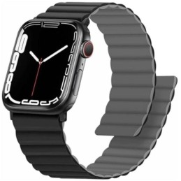 Swissten řemínek pro apple watch silikonový - magnetic 38 / 40 / 41 mm černo/šedý