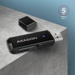 AXAGON čtečka paměťových karet MicroSD/SD SUPERSPEED / CRE-S2N / USB-A 3.2 Gen1 /
