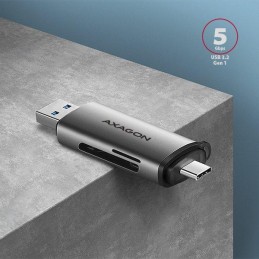 AXAGON čtečka paměťových karet MicroSD/SD / CRE-SAC / USB-A / USB-C / 3.2 Gen1 /