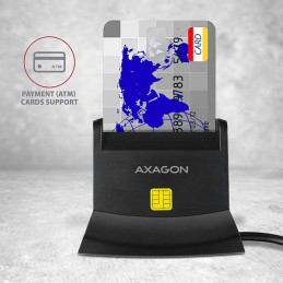 AXAGON čtečka kontaktních smart karet (eObčanka), microSD/SD, SIM karet / CRE-SM2 / USB 2.0 / 1,3m