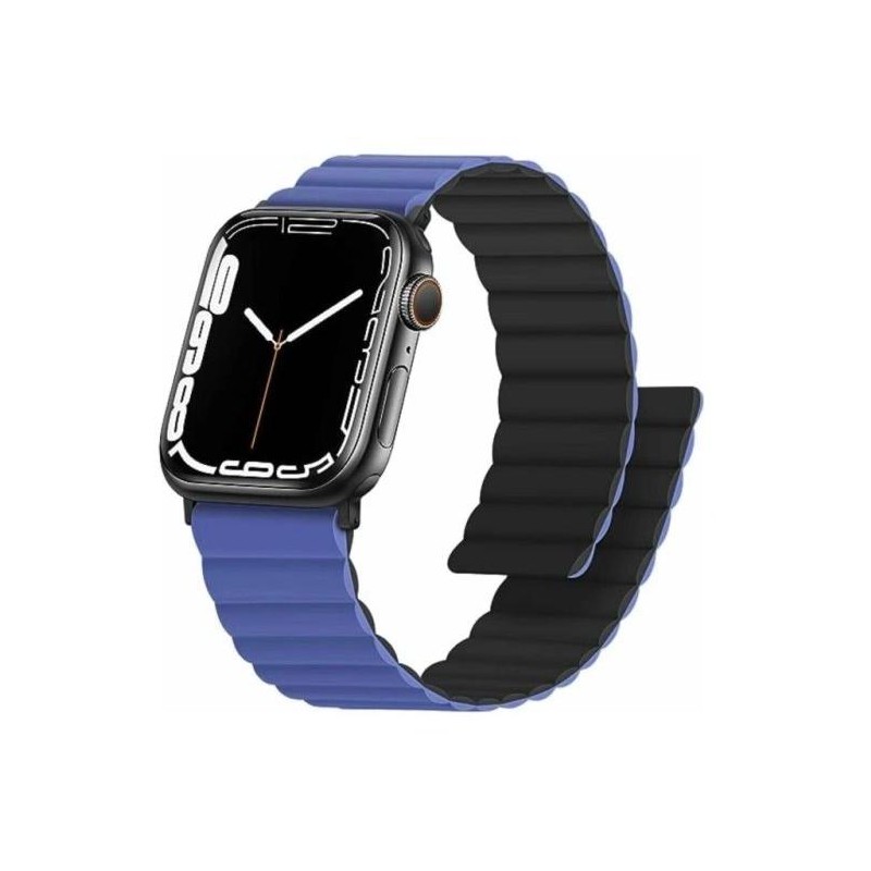 Swissten řemínek pro apple watch silikonový - magnetic 38 / 40 / 41 mm modro/černý