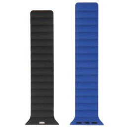 Swissten řemínek pro apple watch silikonový - magnetic 38 / 40 / 41 mm modro/černý