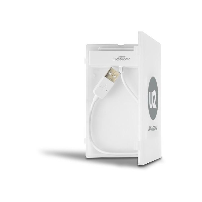 AXAGON pouzdro na 2,5" disk / ADSA-1S / USB 2.0 / SATA / USB-A / bílé