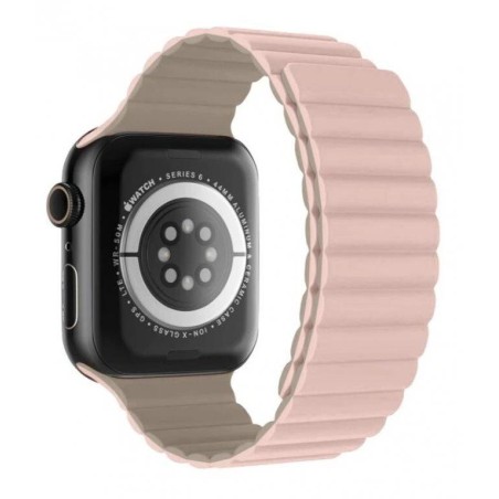 Swissten řemínek pro apple watch silikonový - magnetic 38 / 40 / 41 mm růžovo/cappuccino
