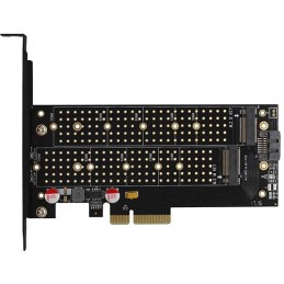 AXAGON slot adaptér do PCIe x4 na M.2 NVMe M-KEY nebo SATA B-KEY vč. chladiče / PCEM2-DC / low-profile