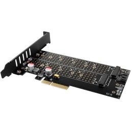 AXAGON slot adaptér do PCIe x4 na M.2 NVMe M-KEY nebo SATA B-KEY vč. chladiče / PCEM2-DC / low-profile
