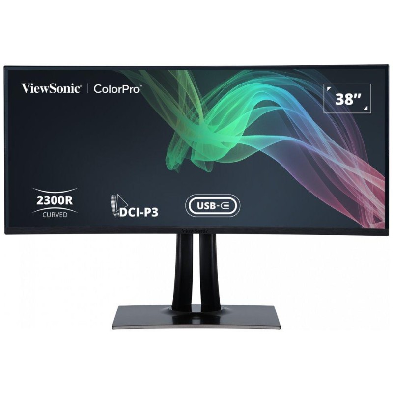 ViewSonic VP3881A / 38" prohnutý/ IPS/ 21:9/ 3840x1600/ 5ms/ 300cd/m2/ DP/ 2xHDMI/ 2xUSB-A/ USB-B / USB-C/ RJ45/ Repro