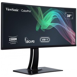 ViewSonic VP3881A / 38" prohnutý/ IPS/ 21:9/ 3840x1600/ 5ms/ 300cd/m2/ DP/ 2xHDMI/ 2xUSB-A/ USB-B / USB-C/ RJ45/ Repro