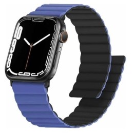Swissten řemínek pro apple watch silikonový - magnetic 42 / 44 / 45 / 49 mm modro/černý