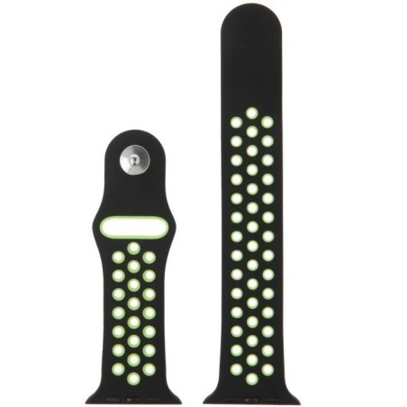 Swissten řemínek pro apple watch silikonový - sport 38 / 40 / 41 mm černo/zelený