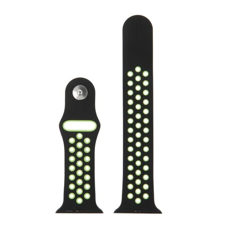 Swissten řemínek pro apple watch silikonový - sport 42 / 44 / 45 / 49 mm černo/zelený