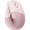 Logitech Lift Vertical Ergonomic Mouse - Dark Rose   Vertikální myš, optická, 6 tlačítek, bezdrátová, Bluetooth